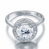 Sterling 925 Silver Halo Bridal Engagement Ring 2 Ct Brilliant Round Lab Diamond - diamondiiz.com
