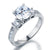 Three-Stone Engagement Ring Lab Created Diamond 925 Sterling Silver