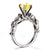 Black 925 Silver Engagement Anniversary Ring Vintage Yellow Lab Created Diamond