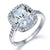 925 Sterling Silver Luxury Halo Ring 6 Ct Created Cushion Diamond
