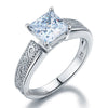 Vintage Sterling 925 Silver Bridal Ring 1.5 Carat Princess Lab Created Diamond - diamondiiz.com
