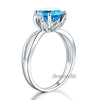 14K White Gold Wedding Promise Ring 2 Ct Swiss Blue Topaz Natural Diamond - diamondiiz.com