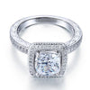 Cushion Cut Created Diamond Engagement Ring Finger Vintage 925 Silver - diamondiiz.com