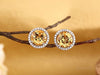14K White Gold Stud Natural 2.5Ct Yellow Topaz Earrings Halo 0.285 Ct Diamonds - diamondiiz.com