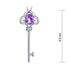 14K White Gold 2.5 Ct Purple Topaz Love Key Pendant Necklace 0.03 Ct Diamond - diamondiiz.com