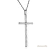 14K White Gold Cross Pendant Necklace 0.3 Ct Diamonds - diamondiiz.com