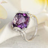 14K White Gold Luxury Anniversary Ring 6.4 Ct Cushion Purple Amethyst Diamond - diamondiiz.com