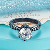 Black 925 Silver 6-Claws Crown Engagement Anniversary Ring 2 Ct Lab Made Diamond - diamondiiz.com