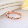14K Solid Rose Gold Wedding Band Half Eternity Ring 0.17 Ct Diamonds - diamondiiz.com