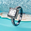 Lab Made Diamond Wedding Engagement Anniversary Ring Black Sterling 925 Silver - diamondiiz.com