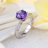 14K White Gold Wedding Engagement Ring 2 Ct Purple Topaz 0.1 Ct Natural Diamonds - diamondiiz.com