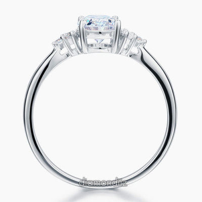 Oval Created Diamond Sterling 925 Silver Ring Wedding Engagement - diamondiiz.com