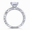 Princess Lab Diamond Engagement Ring Vintage Style 925 Sterling Silver - diamondiiz.com