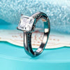Vintage Art Deco Anniversary Ring Black 925 Silver Man Made Diamond - diamondiiz.com