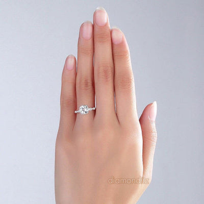 14K White Gold Wedding Engagement Ring 2 Ct Topaz 0.07 Ct Natural Diamonds - diamondiiz.com