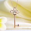 Fine 14K Rose Gold Heart Key Pendant Necklace Jewelry - diamondiiz.com