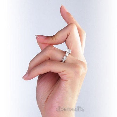 925 Sterling Silver Wedding Engagement Ring Brilliant 1.25 Ct Lab Create Diamond - diamondiiz.com