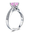 925 Sterling Silver Anniversary Ring 2 Ct Fancy Pink Men Made Diamond - diamondiiz.com