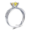 925 Sterling Silver Ring Yellow Canary Lab Created Diamond - diamondiiz.com