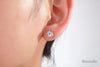 Vintage Style 14K Rose Gold Stud Clear Topaz Earrings Natural 0.12 Ct Diamonds - diamondiiz.com