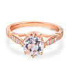 14K Rose Gold Wedding Engagement Ring 1.2 CT Topaz 0.1 CT Natural Diamonds - diamondiiz.com