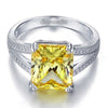 Sterling Silver Luxury Ring 6 Carat Yellow Canary Lab Created Diamond - diamondiiz.com