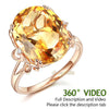 14K Rose Gold Luxury Anniversary Ring 8.2 Ct Oval Yellow Citrine Diamond - diamondiiz.com