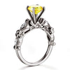 Black 925 Silver Engagement Anniversary Ring Vintage Yellow Lab Created Diamond - diamondiiz.com