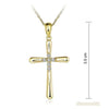 14K Yellow Gold Cross Pendant Necklace 0.13 Ct Diamonds - diamondiiz.com