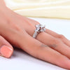 Three-Stone Ring Princess Lab Created Diamond Vintage Sterling Silver - diamondiiz.com
