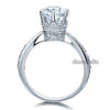 Sterling Silver Wedding Engagement Ring 2 Ct Brilliant 6-Claws Lab Made Diamond - diamondiiz.com