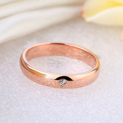 Men's Solid 14K Rose Gold Bridal Wedding Ring 0.03 Ct Natural Diamonds - diamondiiz.com