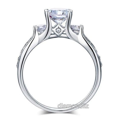 925 Sterling Silver Wedding Engagement Ring Brilliant 1.25 Ct Lab Create Diamond - diamondiiz.com