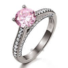 Cathedral Ring Black 925 Sterling Silver Fancy Pink Created Diamond - diamondiiz.com