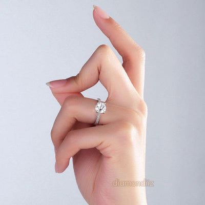 14K White Gold Wedding Engagement Ring 2 CT Topaz 0.18 CT Natural Diamonds - diamondiiz.com
