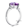 14K White Gold Wedding Engagement 3.5 Ct Amethyst Ring 0.097 Ct Natural Diamond - diamondiiz.com