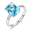 14K White Gold Wedding Promise Anniversary Engagement Ring Swiss Blue Topaz - diamondiiz.com