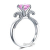 925 Sterling Silver Engagement Ring 2 Ct Elegant Fancy Pink Lab Created Diamond - diamondiiz.com
