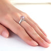 14K White Gold Wedding Engagement Ring 2 Ct Pink Topaz 0.02 CT Natural Diamonds - diamondiiz.com