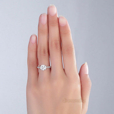 14K White Gold Wedding Engagement Ring 2 CT Topaz 0.18 CT Natural Diamonds - diamondiiz.com