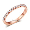14K Rose Gold Stackable Wedding Band Ring Half Eternity 0.22 Ct Natural Diamonds - diamondiiz.com