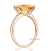 14K Rose Gold Luxury Anniversary Ring 5.2 Ct  Citrine 0.22 Ct Natural Diamond - diamondiiz.com