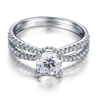 925 Sterling Silver Wedding Engagement Ring 1.25 Carat Round Lab Created Diamond - diamondiiz.com
