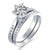 Sterling 925 Silver Bridal Wedding Engagement Ring Set 1 Ct Lab Created Diamond