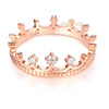 14K Rose Gold Wedding Band Princess Crown Ring 0.04 Ct Diamond Fine Jewelry - diamondiiz.com