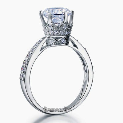 Sterling Silver Wedding Engagement Ring 2 Ct Brilliant 6-Claws Lab Made Diamond - diamondiiz.com