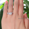 Three-Stone Ring Princess Lab Created Diamond Vintage Sterling Silver - diamondiiz.com