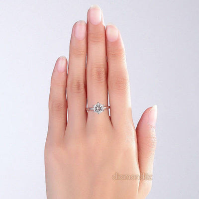 14K White Gold Bridal Wedding Engagement Solitaire Ring 2 Ct Topaz  6 Claws - diamondiiz.com