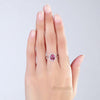 Princess Diana Inspired Ring 2.8 Ct Pink Topaz with Diamond Halo - diamondiiz.com