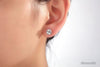 Solid 14K White Gold Stud Natural Clear Topaz Earrings - diamondiiz.com